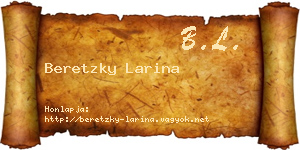 Beretzky Larina névjegykártya